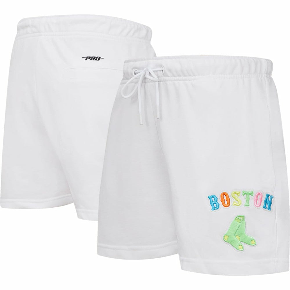 Boston Red Sox Pro Standard Women's Washed Neon Shorts White
