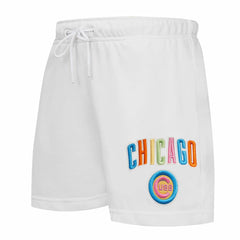 Chicago Cubs Pro Standard Women's Washed Neon Shorts White