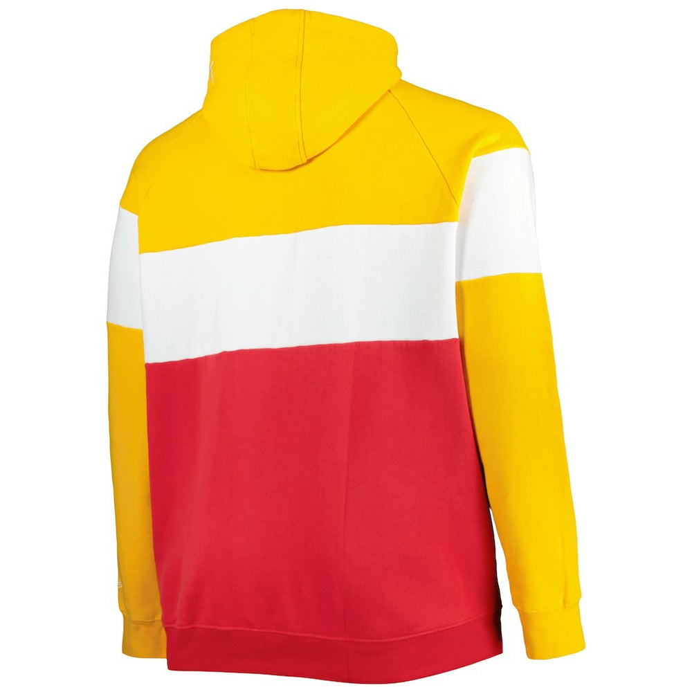 Kansas City Chiefs New Era Big & Tall Current Colorblock Raglan Fleece Pullover Hoodie - Red/Gold discount