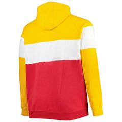 Kansas City Chiefs New Era Big & Tall Current Colorblock Raglan Fleece Pullover Hoodie - Red/Gold discount