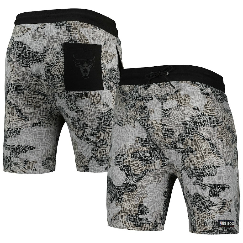 Chicago Bulls NBA x Hugo Boss Slam Camo Shorts - Black on sale