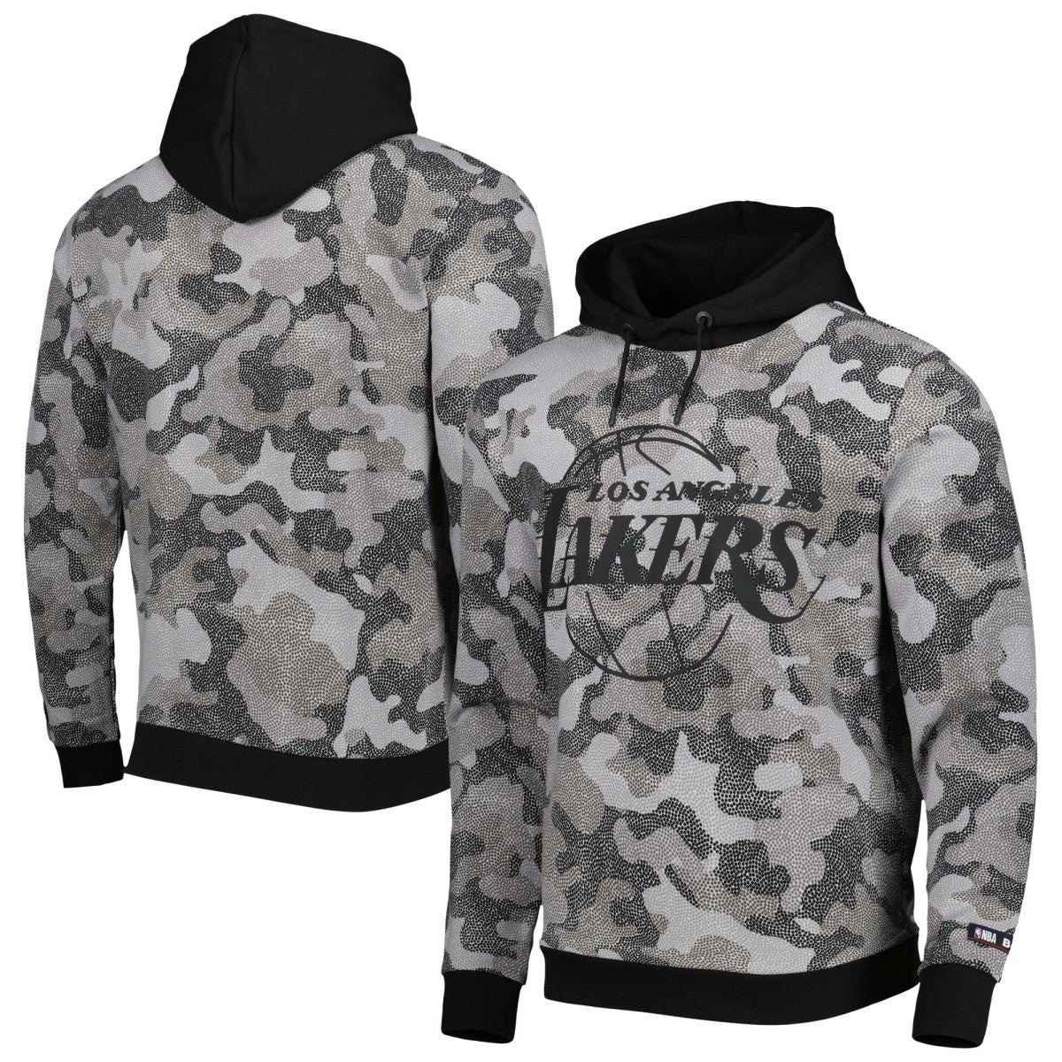 Los Angeles Lakers Hugo Boss x NBA Camo Pullover Hoodie - Black sale