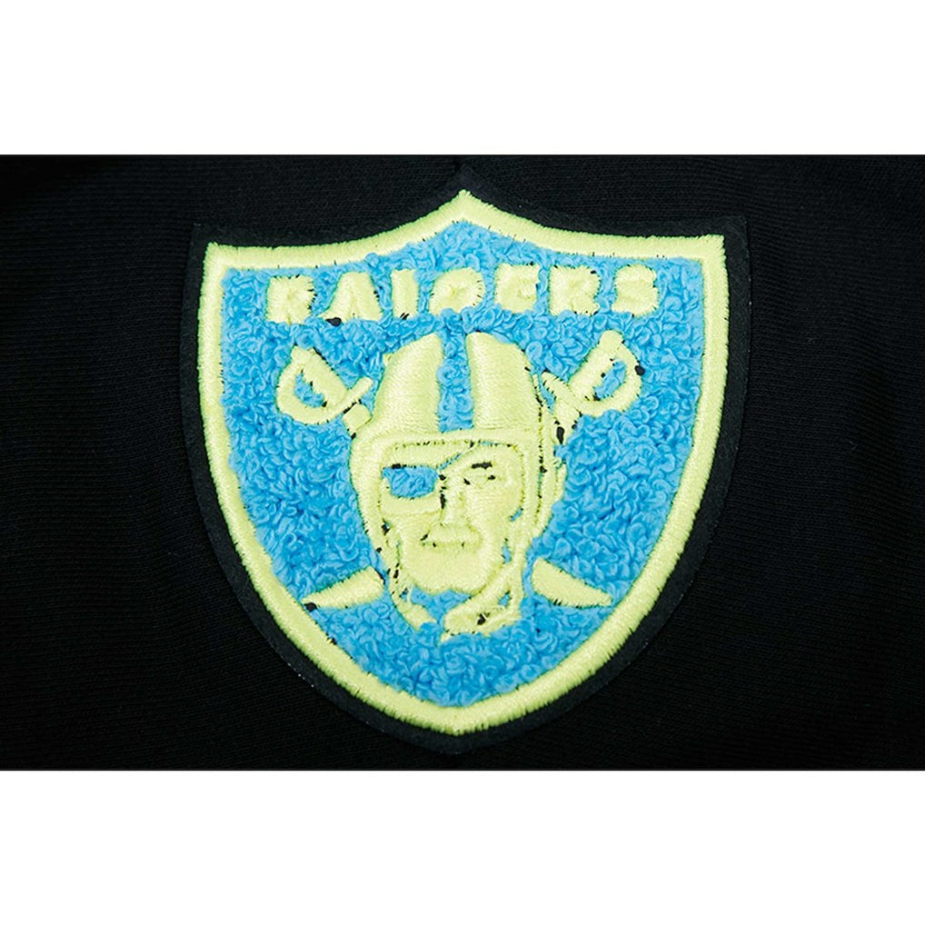 Las Vegas Raiders Pro Standard Women's Neon Fleece Pullover Hoodie - Black on sale
