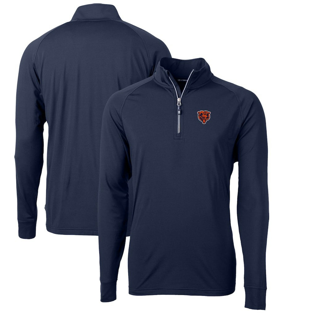 Chicago Bears Cutter & Buck Adapt Eco Knit Stretch Recycled Big & Tall Quarter-Zip Throwback Pullover Top - Navy online