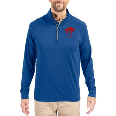 Buffalo Bills Cutter & Buck Adapt Eco Knit Stretch Recycled Big & Tall Quarter-Zip Throwback Pullover Top - Royal discount