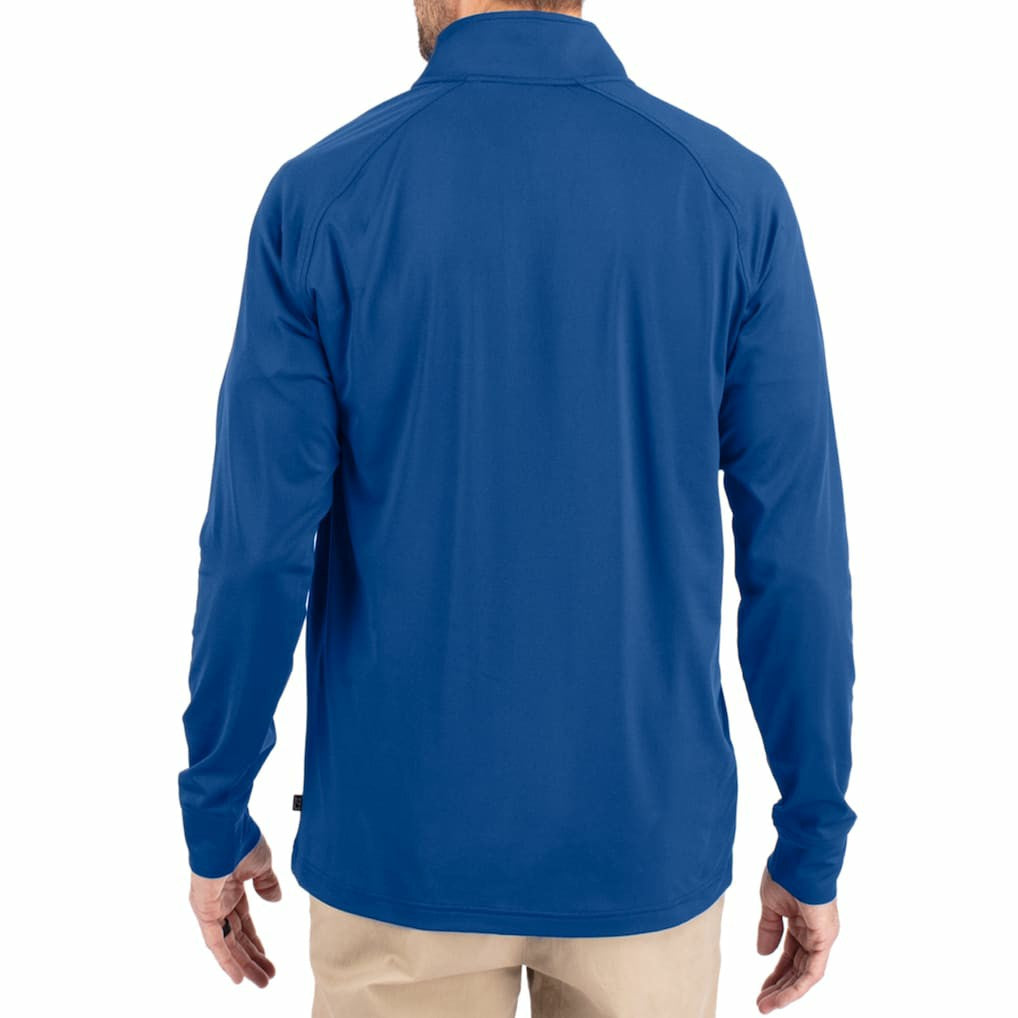 Buffalo Bills Cutter & Buck Adapt Eco Knit Stretch Recycled Big & Tall Quarter-Zip Throwback Pullover Top - Royal discount