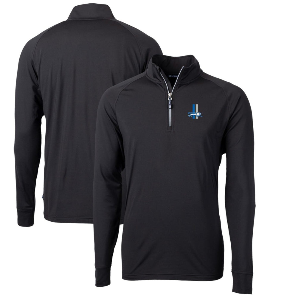 Detroit Lions Cutter & Buck Adapt Eco Knit Stretch Recycled Big & Tall Quarter-Zip Throwback Pullover Top - Black sale