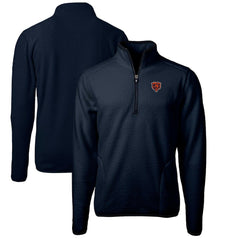 Chicago Bears Cutter & Buck Cascade Eco Sherpa Fleece Big & Tall Quarter-Zip Throwback Jacket - Navy sale