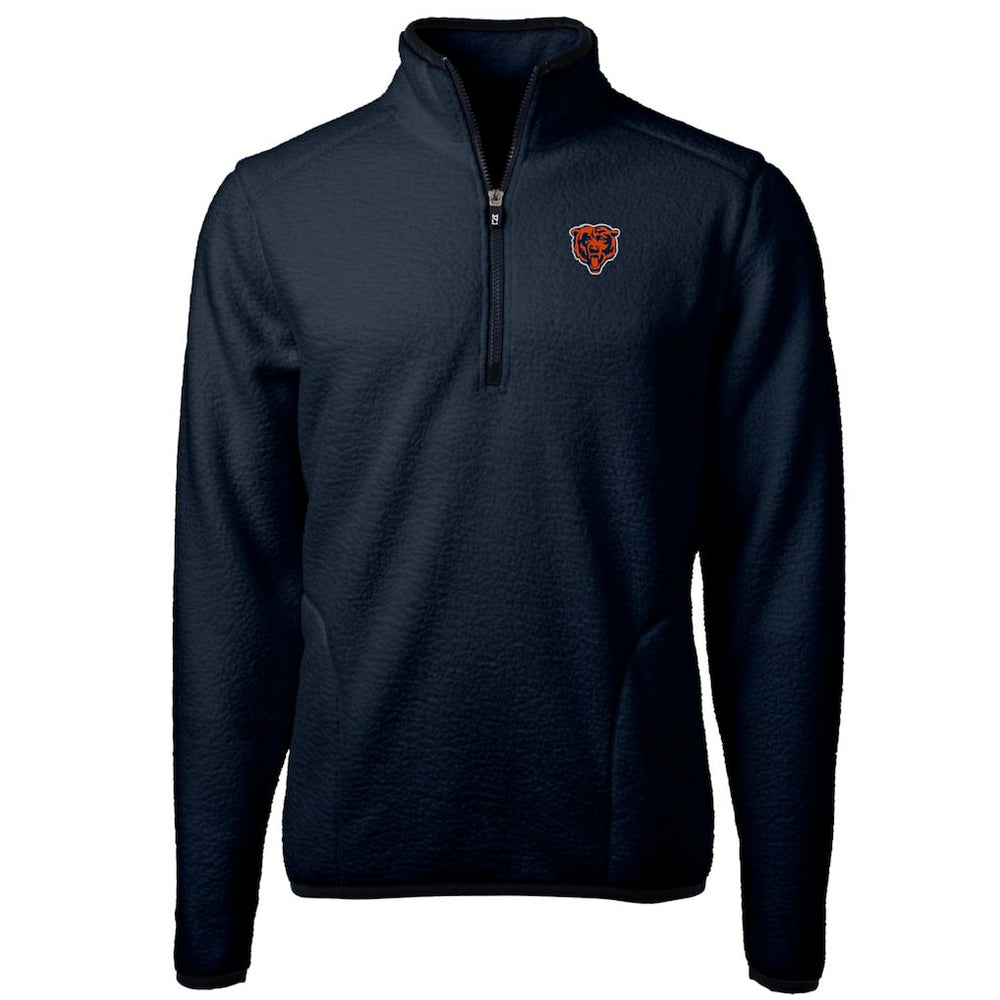 Chicago Bears Cutter & Buck Cascade Eco Sherpa Fleece Big & Tall Quarter-Zip Throwback Jacket - Navy sale
