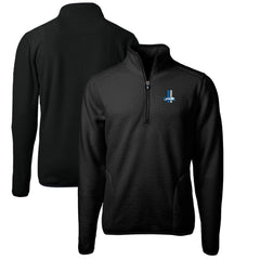 Detroit Lions Cutter & Buck Cascade Eco Sherpa Fleece Big & Tall Quarter-Zip Throwback Jacket - Black cheap