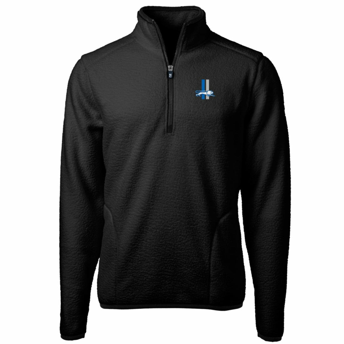 Detroit Lions Cutter & Buck Cascade Eco Sherpa Fleece Big & Tall Quarter-Zip Throwback Jacket - Black cheap