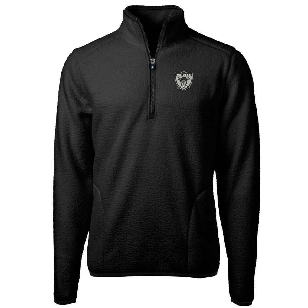 Las Vegas Raiders Cutter & Buck Cascade Eco Sherpa Fleece Big & Tall Quarter-Zip Throwback Jacket - Black online