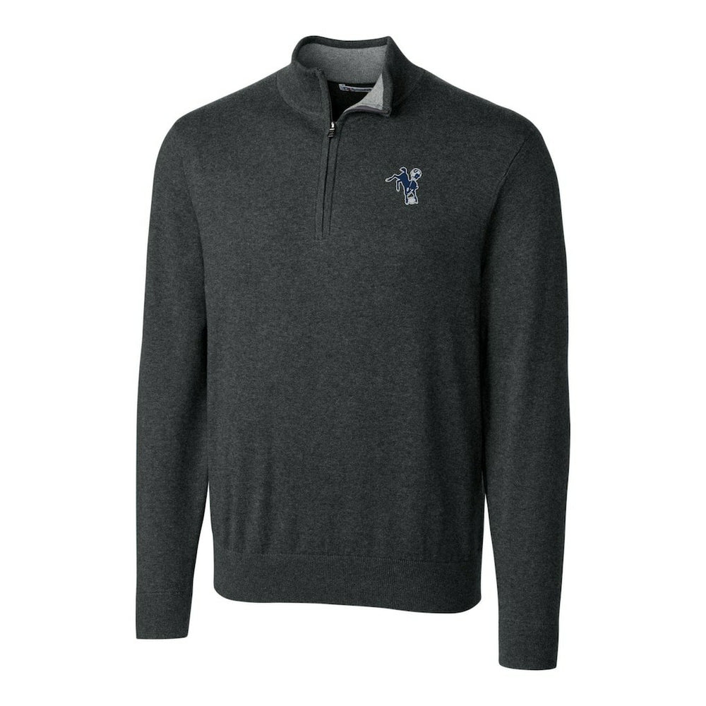 Indianapolis Colts Cutter & Buck Throwback Logo Lakemont Tri-Blend Big & Tall Quarter-Zip Pullover Sweater - Heather Charcoal discount