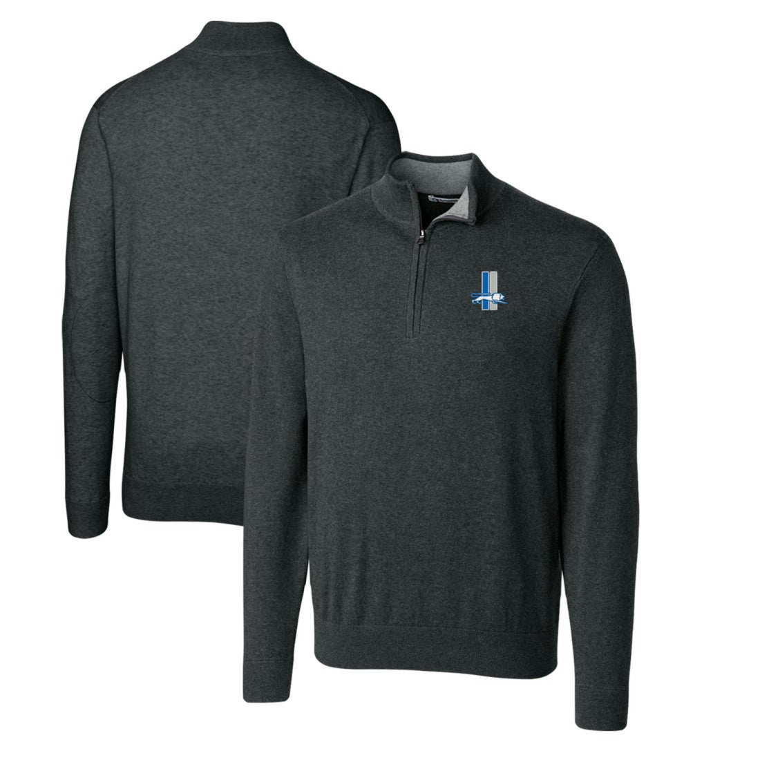 Detroit Lions Cutter & Buck Throwback Logo Lakemont Tri-Blend Big & Tall Quarter-Zip Pullover Sweater - Heather Charcoal for sale