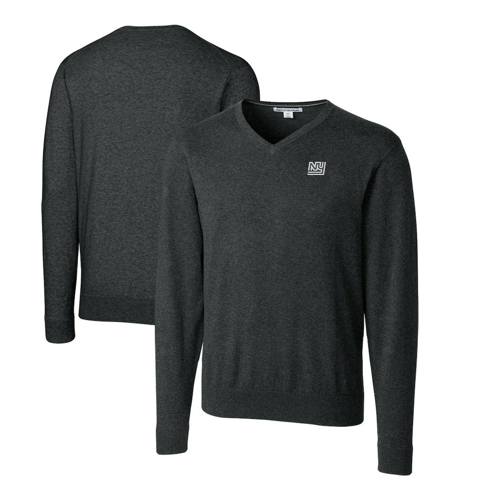 New York Giants Cutter & Buck Throwback Logo Lakemont Tri-Blend Big & Tall V-Neck Pullover Sweater - Heather Charcoal online