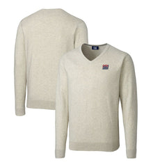 New York Giants Cutter & Buck Throwback Logo Lakemont Tri-Blend Big & Tall V-Neck Pullover Sweater - Oatmeal cheap