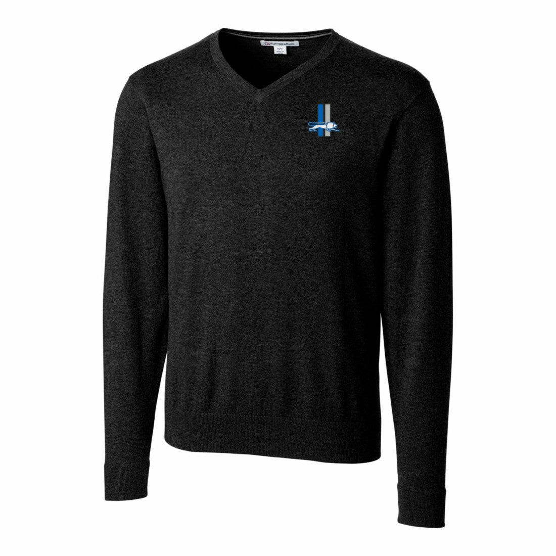 Detroit Lions Cutter & Buck Throwback Logo Lakemont Tri-Blend Big & Tall V-Neck Pullover Sweater - Black outlet