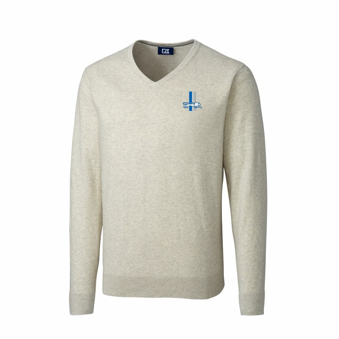 Detroit Lions Cutter & Buck Throwback Logo Lakemont Tri-Blend Big & Tall V-Neck Pullover Sweater - Oatmeal outlet