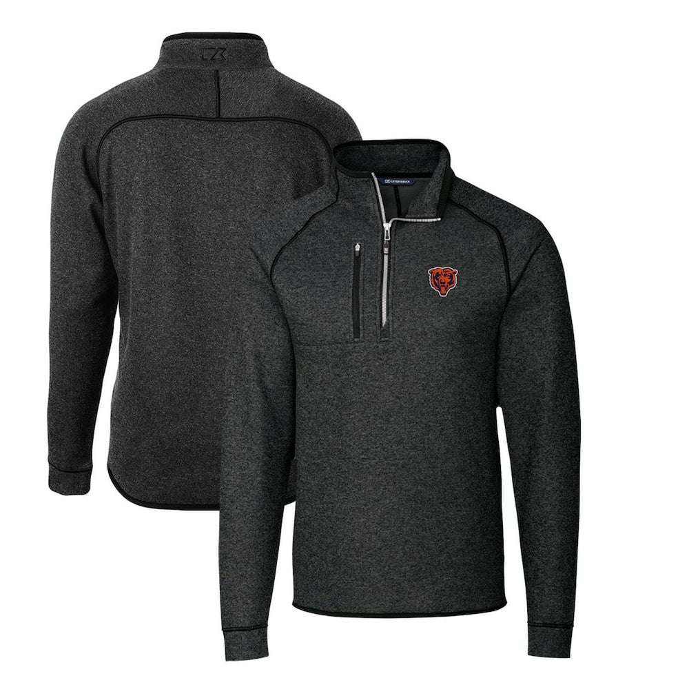 Chicago Bears Cutter & Buck Mainsail Sweater-Knit Big & Tall Half-Zip Pullover Jacket - Heather Charcoal on sale