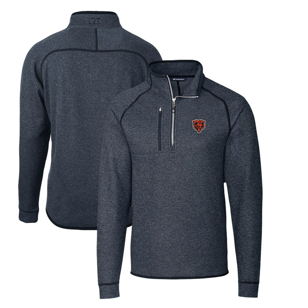 Chicago Bears Cutter & Buck Mainsail Sweater-Knit Big & Tall Half-Zip Pullover Jacket - Heather Navy outlet