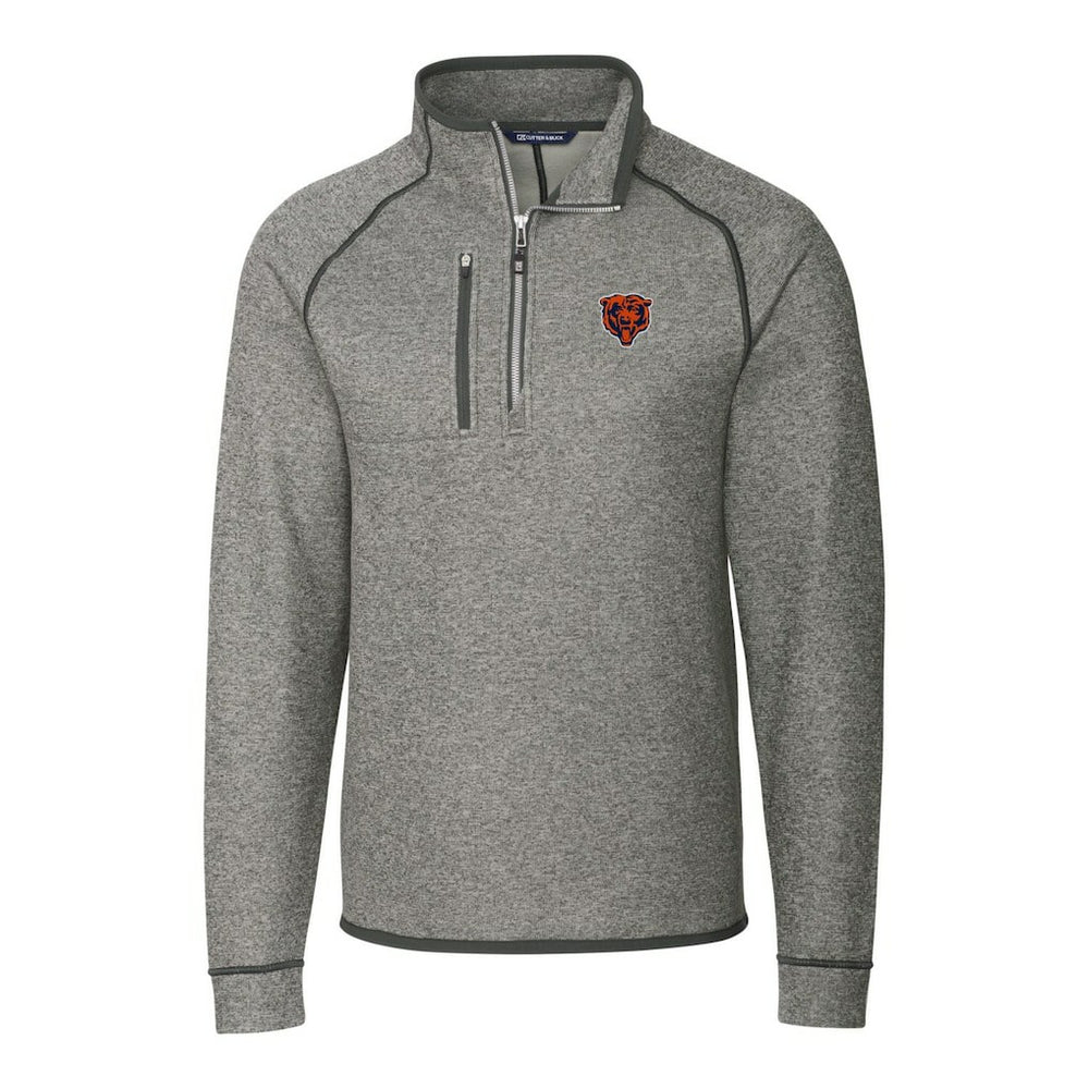 Chicago Bears Cutter & Buck Mainsail Sweater-Knit Big & Tall Half-Zip Pullover Jacket - Heather Gray online