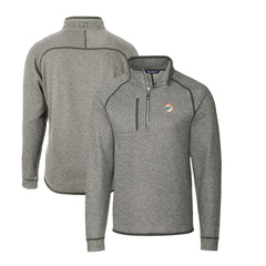 Miami Dolphins Cutter & Buck Mainsail Sweater-Knit Big & Tall Half-Zip Pullover Jacket - Heather Gray for sale