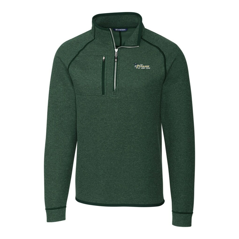 New York Jets Cutter & Buck Mainsail Sweater-Knit Big & Tall Half-Zip Pullover Jacket - Heather Green on sale