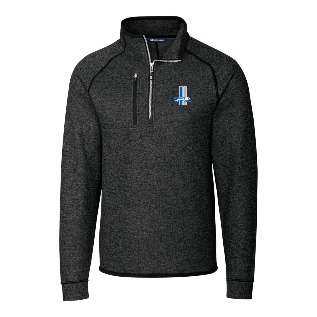 Detroit Lions Cutter & Buck Mainsail Sweater-Knit Big & Tall Half-Zip Pullover Jacket - Heather Charcoal for sale