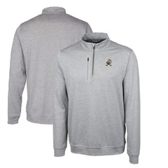 Cleveland Browns Cutter & Buck Stealth Heathered Big & Tall Throwback Logo Quarter-Zip Pullover Top - Gray online