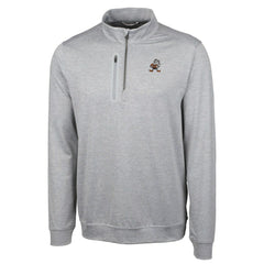 Cleveland Browns Cutter & Buck Stealth Heathered Big & Tall Throwback Logo Quarter-Zip Pullover Top - Gray online