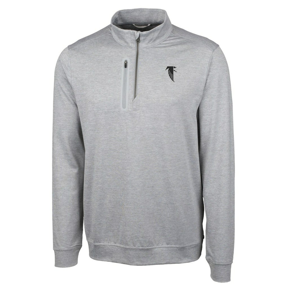 Atlanta Falcons Cutter & Buck Stealth Heathered Big & Tall Throwback Logo Quarter-Zip Pullover Top - Gray discount
