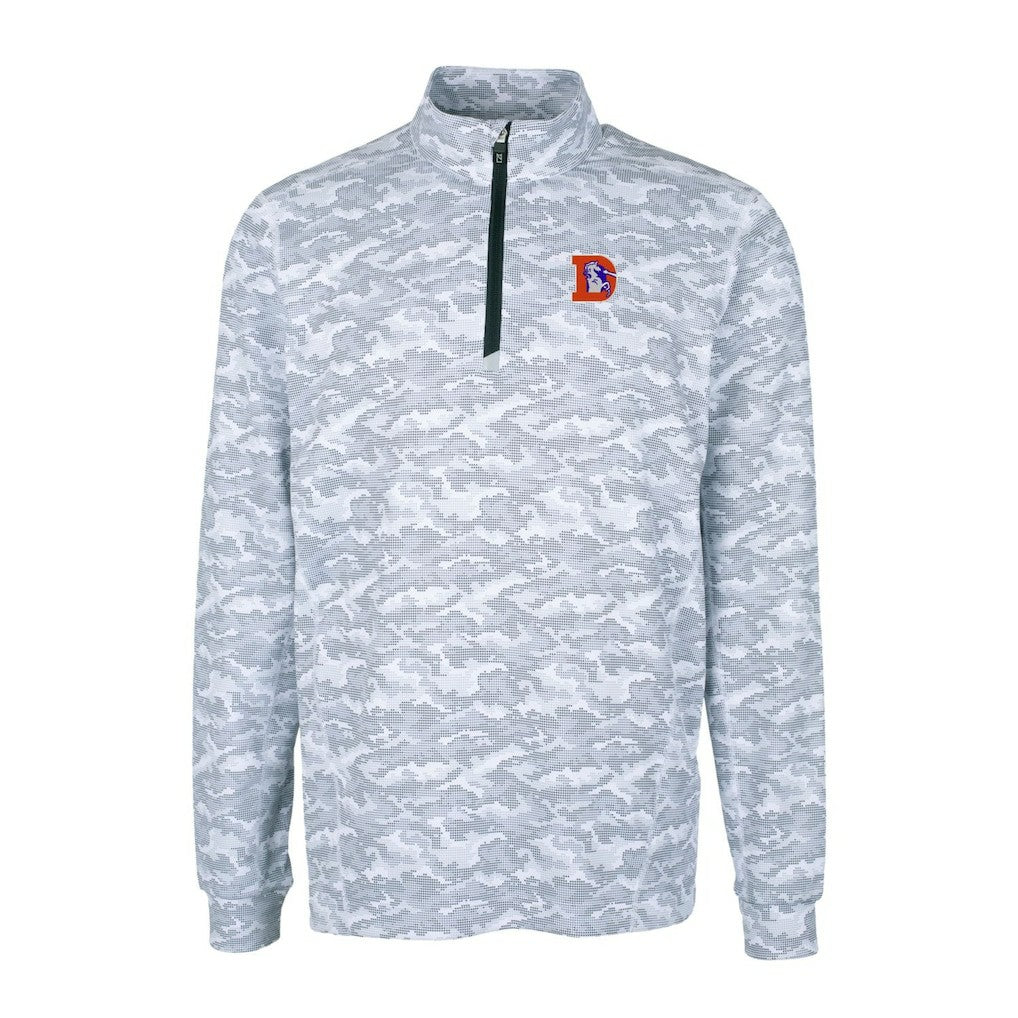 Denver Broncos Cutter & Buck Throwback Logo Big & Tall Traverse Camo Print Stretch Quarter-Zip Pullover Top - Charcoal sale