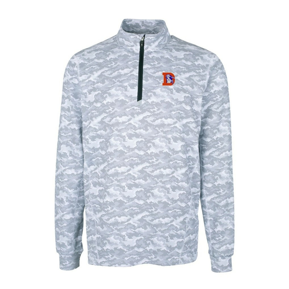 Denver Broncos Cutter & Buck Throwback Logo Big & Tall Traverse Camo Print Stretch Quarter-Zip Pullover Top - Charcoal sale