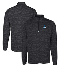 Detroit Lions Cutter & Buck Throwback Logo Big & Tall Traverse Camo Print Stretch Quarter-Zip Pullover Top - Black online