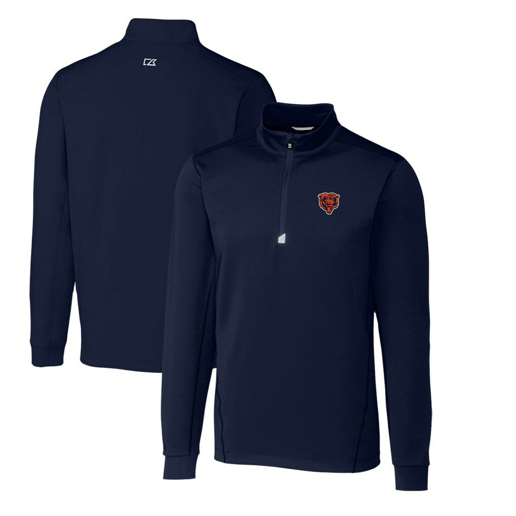 Chicago Bears Cutter & Buck Throwback Logo Traverse Stretch Quarter-Zip Big & Tall Pullover Top - Navy sale