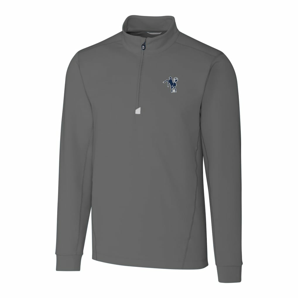 Indianapolis Colts Cutter & Buck Throwback Logo Traverse Stretch Quarter-Zip Big & Tall Pullover Top - Steel discount
