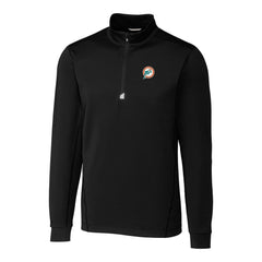 Miami Dolphins Cutter & Buck Throwback Logo Traverse Stretch Quarter-Zip Big & Tall Pullover Top - Black cheap