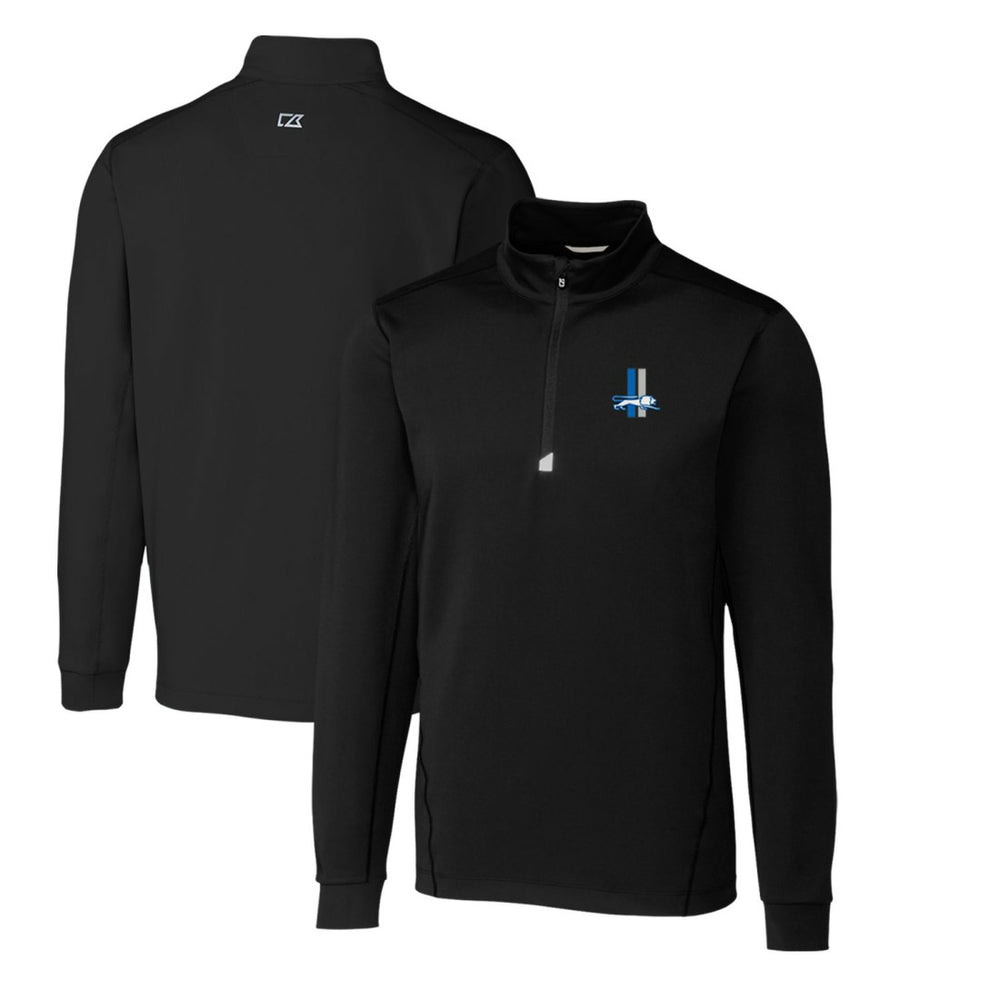 Detroit Lions Cutter & Buck Throwback Logo Traverse Stretch Quarter-Zip Big & Tall Pullover Top - Black outlet