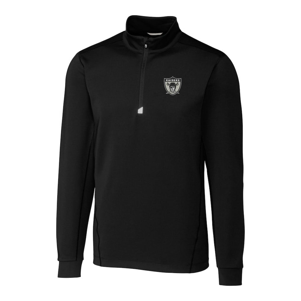 Las Vegas Raiders Cutter & Buck Throwback Logo Traverse Stretch Quarter-Zip Big & Tall Pullover Top - Black cheap