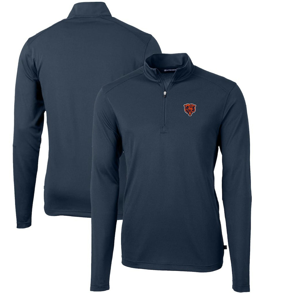 Chicago Bears Cutter & Buck Throwback Logo Virtue Eco Pique Recycled Quarter-Zip Big & Tall Pullover Top - Navy discount