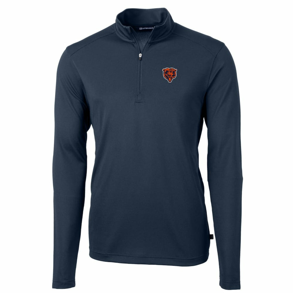Chicago Bears Cutter & Buck Throwback Logo Virtue Eco Pique Recycled Quarter-Zip Big & Tall Pullover Top - Navy discount