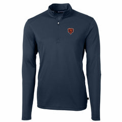 Chicago Bears Cutter & Buck Throwback Logo Virtue Eco Pique Recycled Quarter-Zip Big & Tall Pullover Top - Navy discount