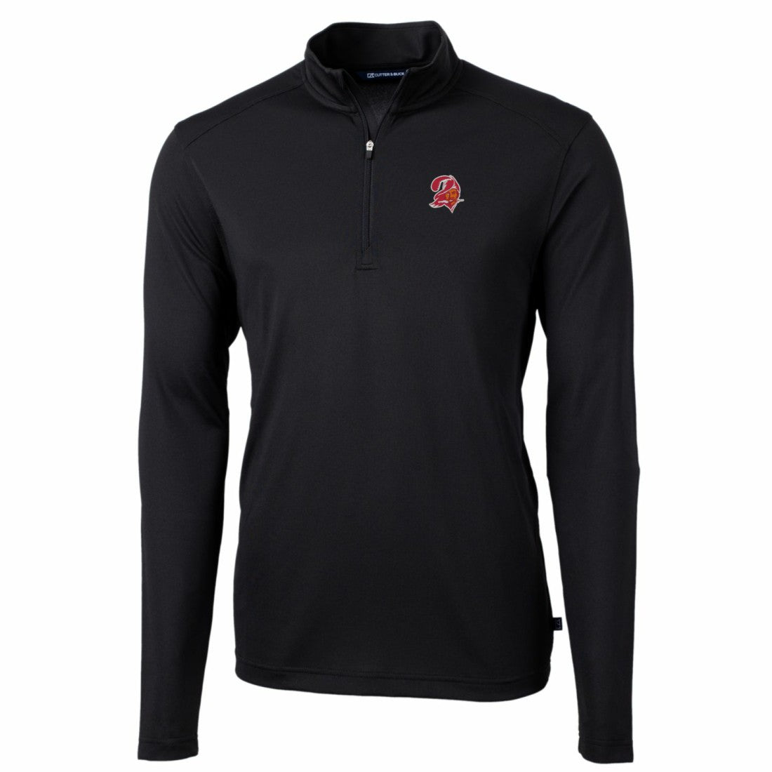 Tampa Bay Buccaneers Cutter & Buck Throwback Logo Virtue Eco Pique Recycled Quarter-Zip Big & Tall Pullover Top - Black online