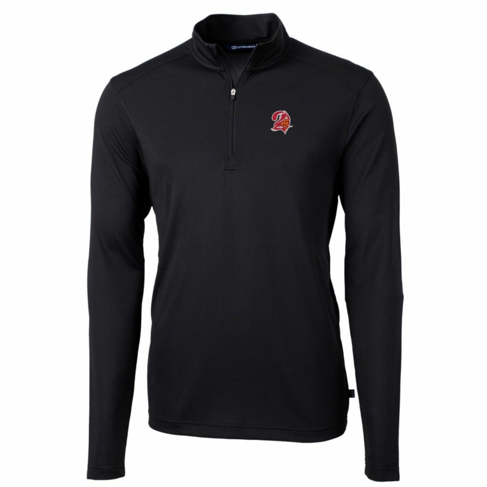 Tampa Bay Buccaneers Cutter & Buck Throwback Logo Virtue Eco Pique Recycled Quarter-Zip Big & Tall Pullover Top - Black online