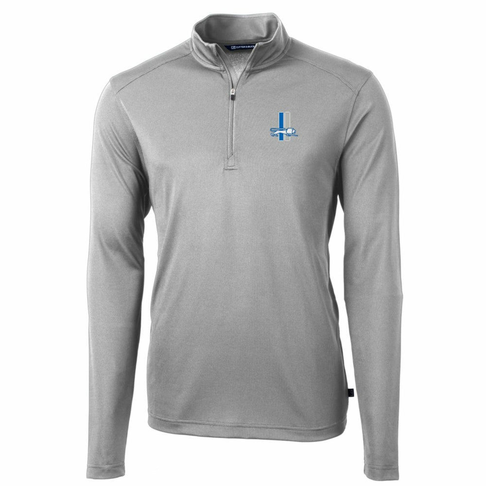 Detroit Lions Cutter & Buck Throwback Logo Virtue Eco Pique Recycled Quarter-Zip Big & Tall Pullover Top - Gray discount