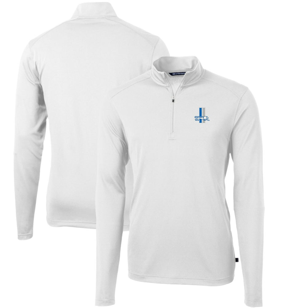 Detroit Lions Cutter & Buck Throwback Logo Virtue Eco Pique Recycled Quarter-Zip Big & Tall Pullover Top - White on sale