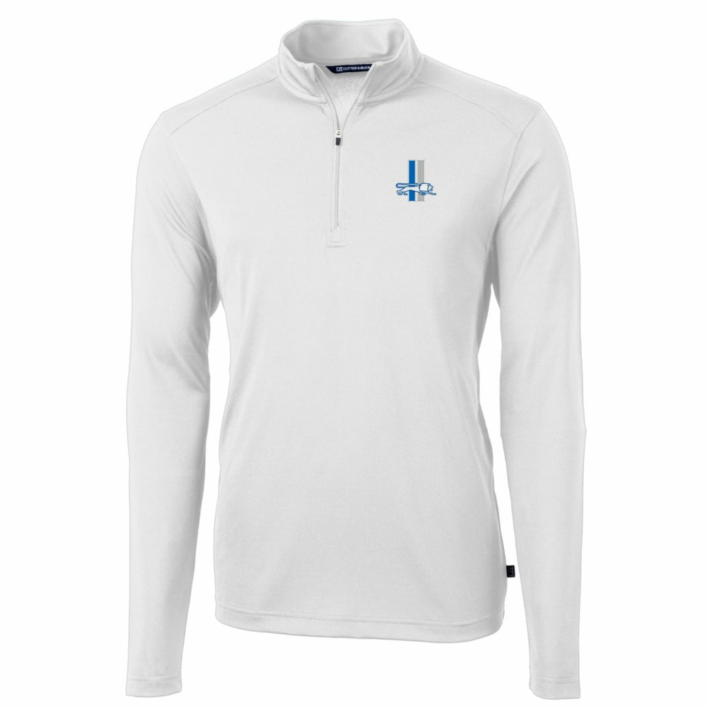 Detroit Lions Cutter & Buck Throwback Logo Virtue Eco Pique Recycled Quarter-Zip Big & Tall Pullover Top - White on sale