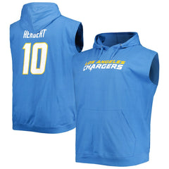 Justin Herbert Los Angeles Chargers Profile Big & Tall Muscle Pullover Hoodie - Powder Blue outlet