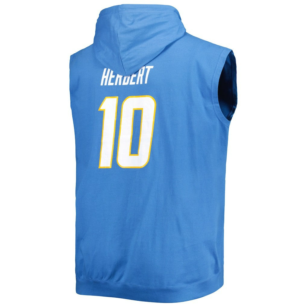 Justin Herbert Los Angeles Chargers Profile Big & Tall Muscle Pullover Hoodie - Powder Blue outlet