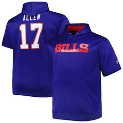 Josh Allen Buffalo Bills Big & Tall Short Sleeve Pullover Hoodie - Royal outlet